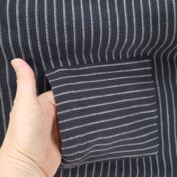 J. Jill Sheath Dress Large Navy Blue Stripe Pockets Work Office Career Corpcore - Picture 3 of 13